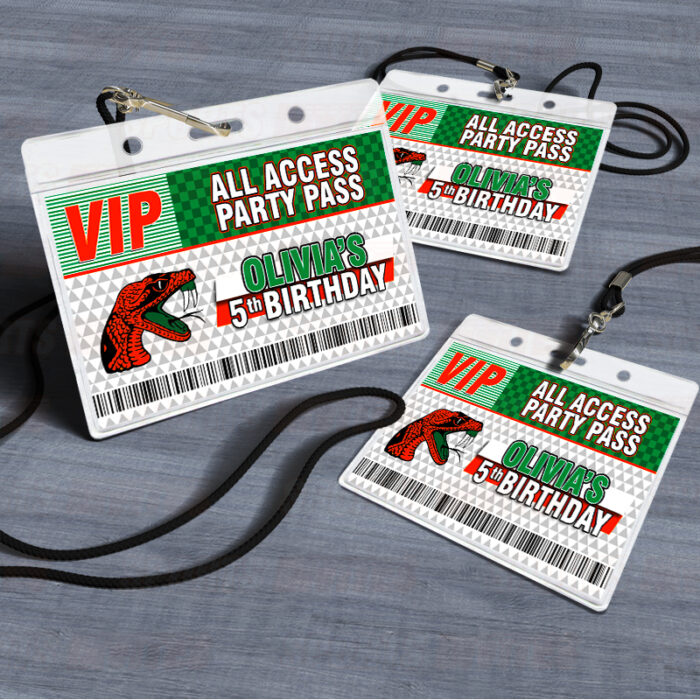 Florida A&M Rattlers FAMU ID Badge Sports Party Lanyard Clear Plastic Horizontal Name Tags Holders