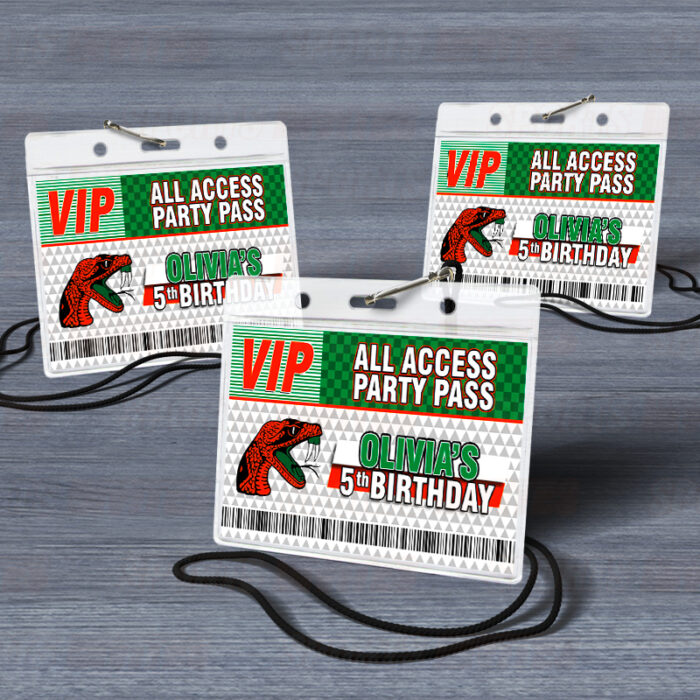 Florida A&M Rattlers FAMU ID Badge Sports Party Lanyard Clear Plastic Horizontal Name Tags Holders - Image 4