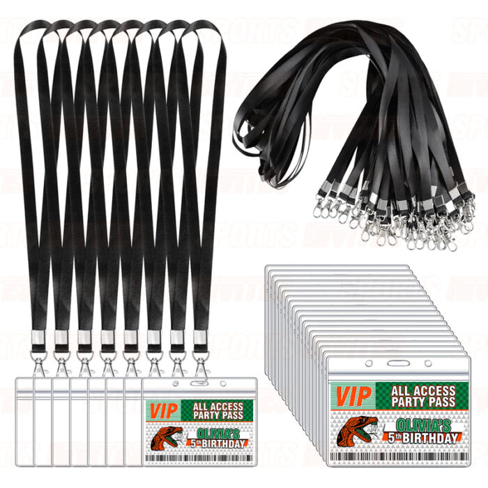 Florida A&M Rattlers FAMU ID Badge Sports Party Lanyard Clear Plastic Horizontal Name Tags Holders - Image 2