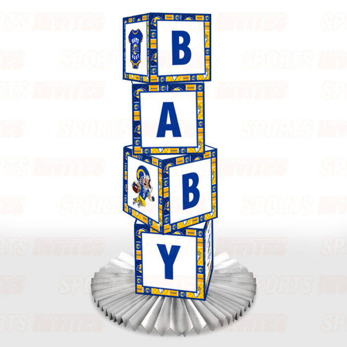 Los Angeles Rams Baby Shower Table Top Boxes Party Decorations - 4 Blocks with BABY Letter, Centerpiece Decor, Gender Reveal - Image 4