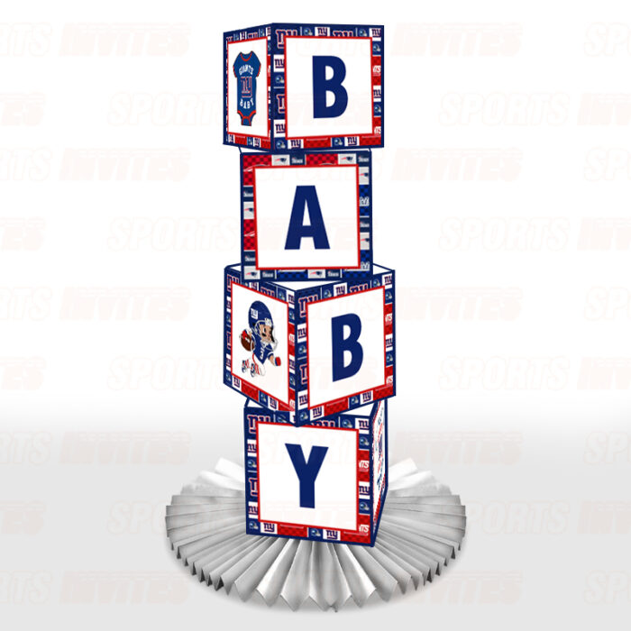 New York Giants Baby Shower Table Top Boxes Party Decorations - 4 Blocks with BABY Letter, Centerpiece Decor, Gender Reveal - Image 2