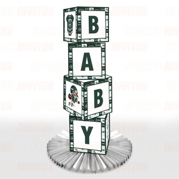 New York Jets Baby Shower Table Top Boxes Party Decorations - 4 Blocks with BABY Letter, Centerpiece Decor, Gender Reveal - Image 4
