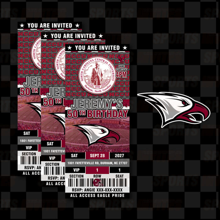 NCCU Eagles North Carolina Central University Sports Party Invitations