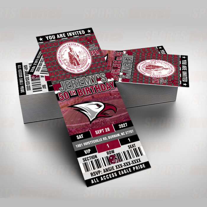 NCCU Eagles North Carolina Central University Sports Party Invitations - Image 2