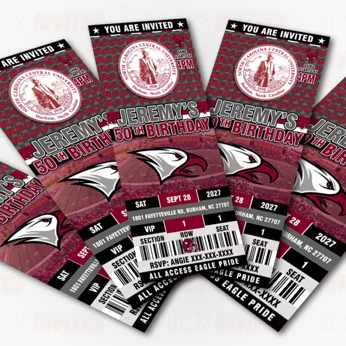 NCCU Eagles North Carolina Central University Sports Party Invitations - Image 3