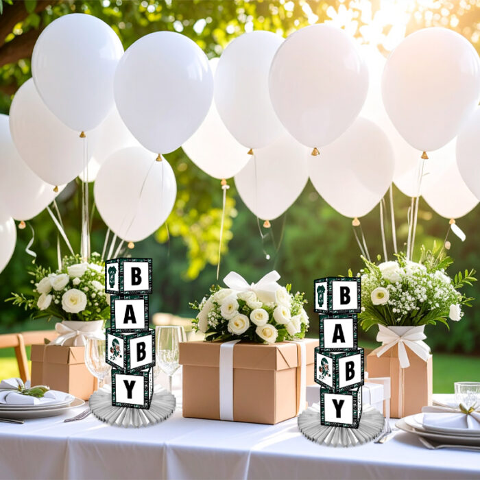 Philadelphia Eagles Baby Shower Table Top Boxes Party Decorations - 4 Blocks with BABY Letter, Centerpiece Decor, Gender Reveal - Image 4
