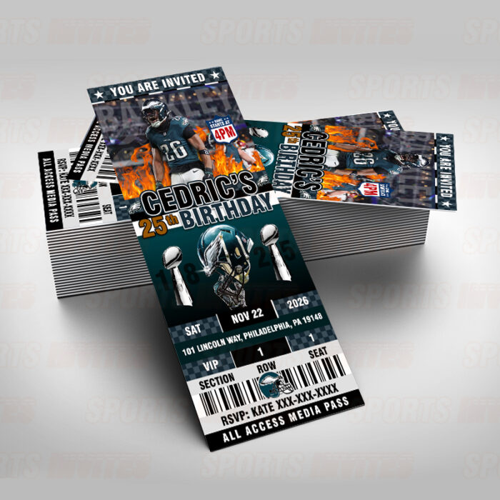 Philadelphia Eagles Exclusive Super Bowl Sports Party Invitations - Image 2