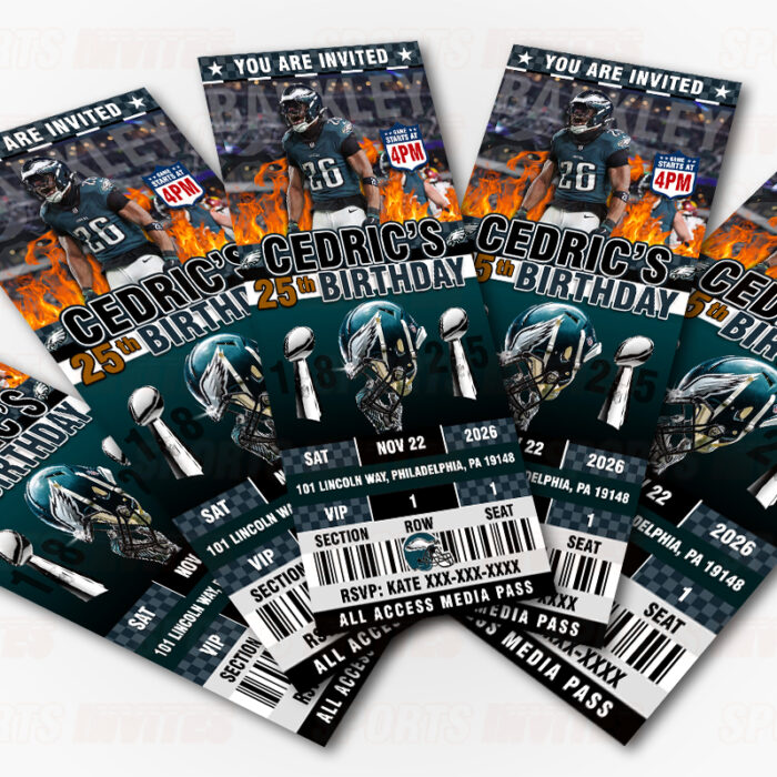 Philadelphia Eagles Exclusive Super Bowl Sports Party Invitations - Image 3