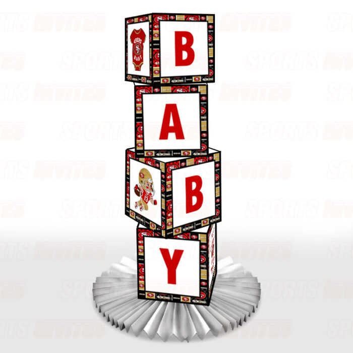 San Francisco 49ers Baby Shower Table Top Boxes Party Decorations - 4 Blocks with BABY Letter, Centerpiece Decor, Gender Reveal - Image 4