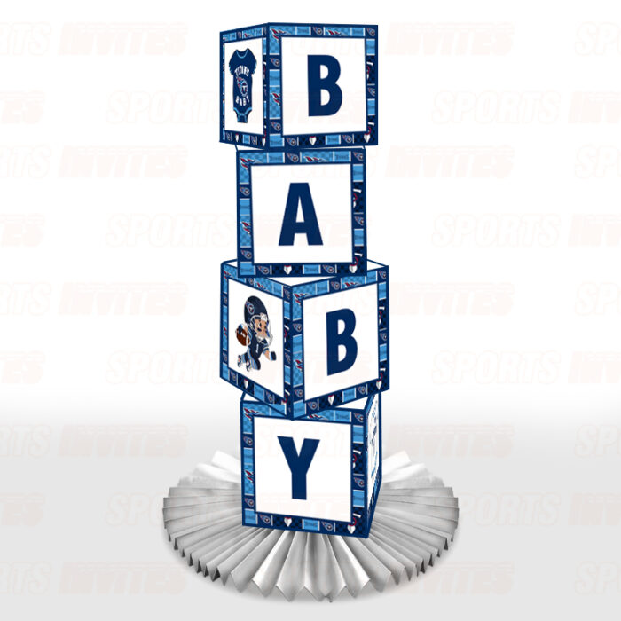 Tennessee Titans Baby Shower Table Top Boxes Party Decorations - 4 Blocks with BABY Letter, Centerpiece Decor, Gender Reveal - Image 2