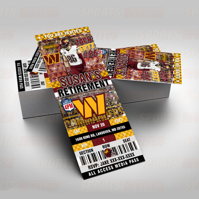 Washington Commanders Retirement Sports Party Invites - Image 2
