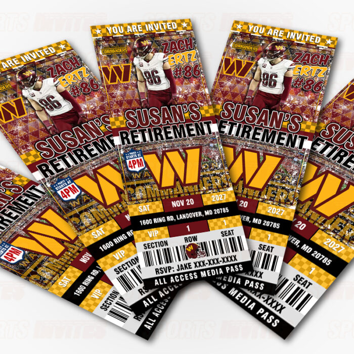 Washington Commanders Retirement Sports Party Invites - Image 3