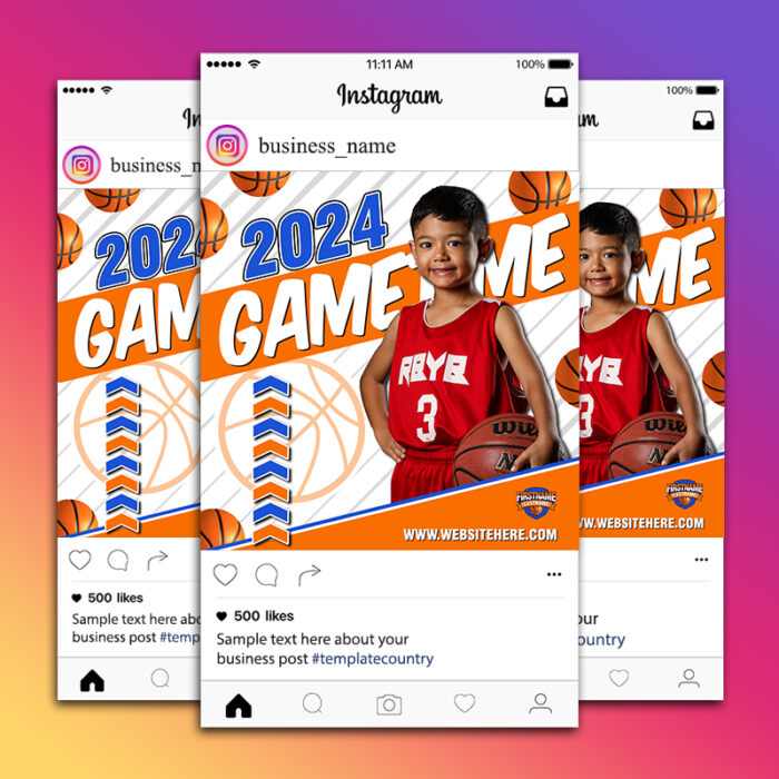 Sports Basketball Social Media Template Set #1 - Image 3