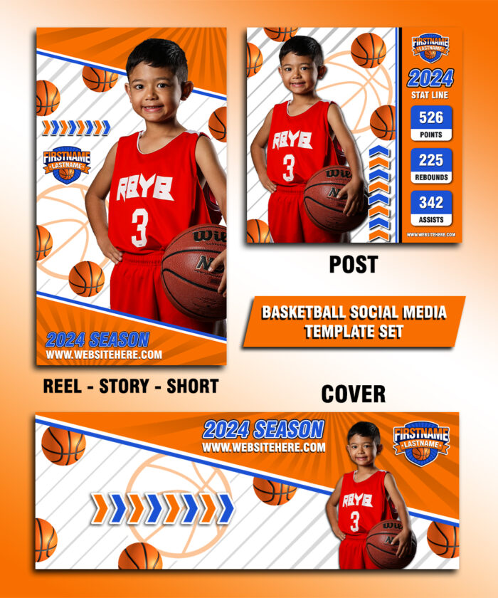 Sports Basketball Social Media Template Set #1
