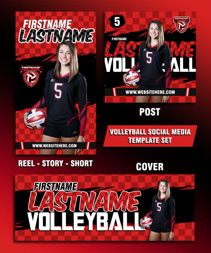 Sports Volleyball Social Media Template Set #1