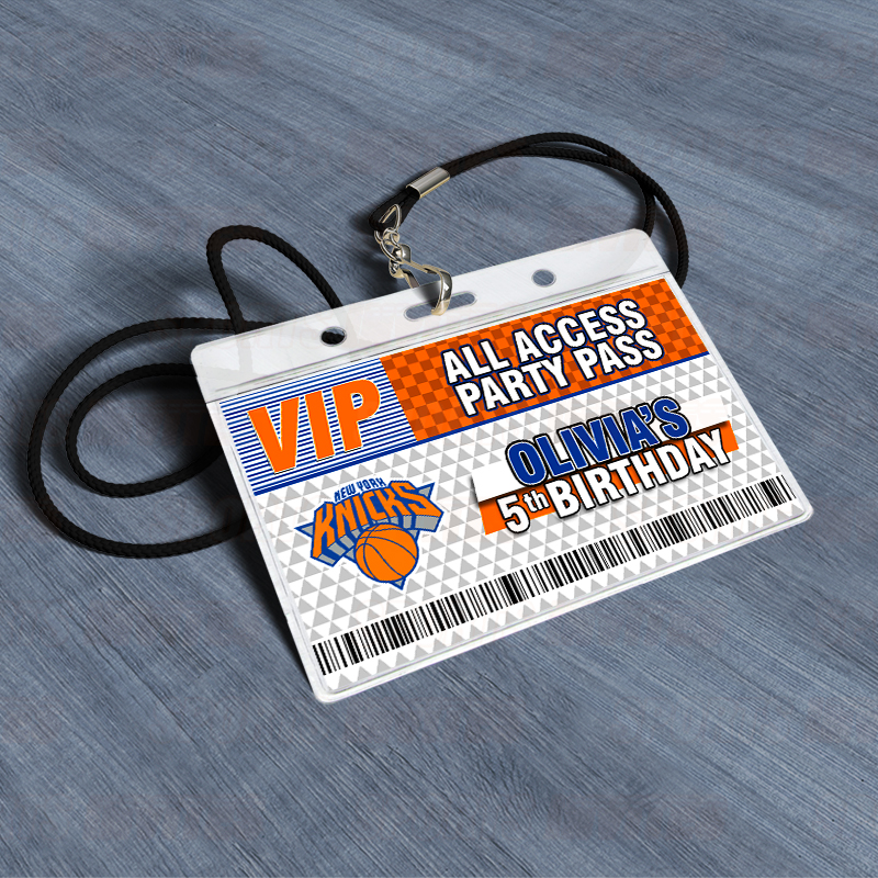 New York Knicks ID Badge Sports Party Lanyard Clear Plastic Horizontal Name Tags Holders - Image 3